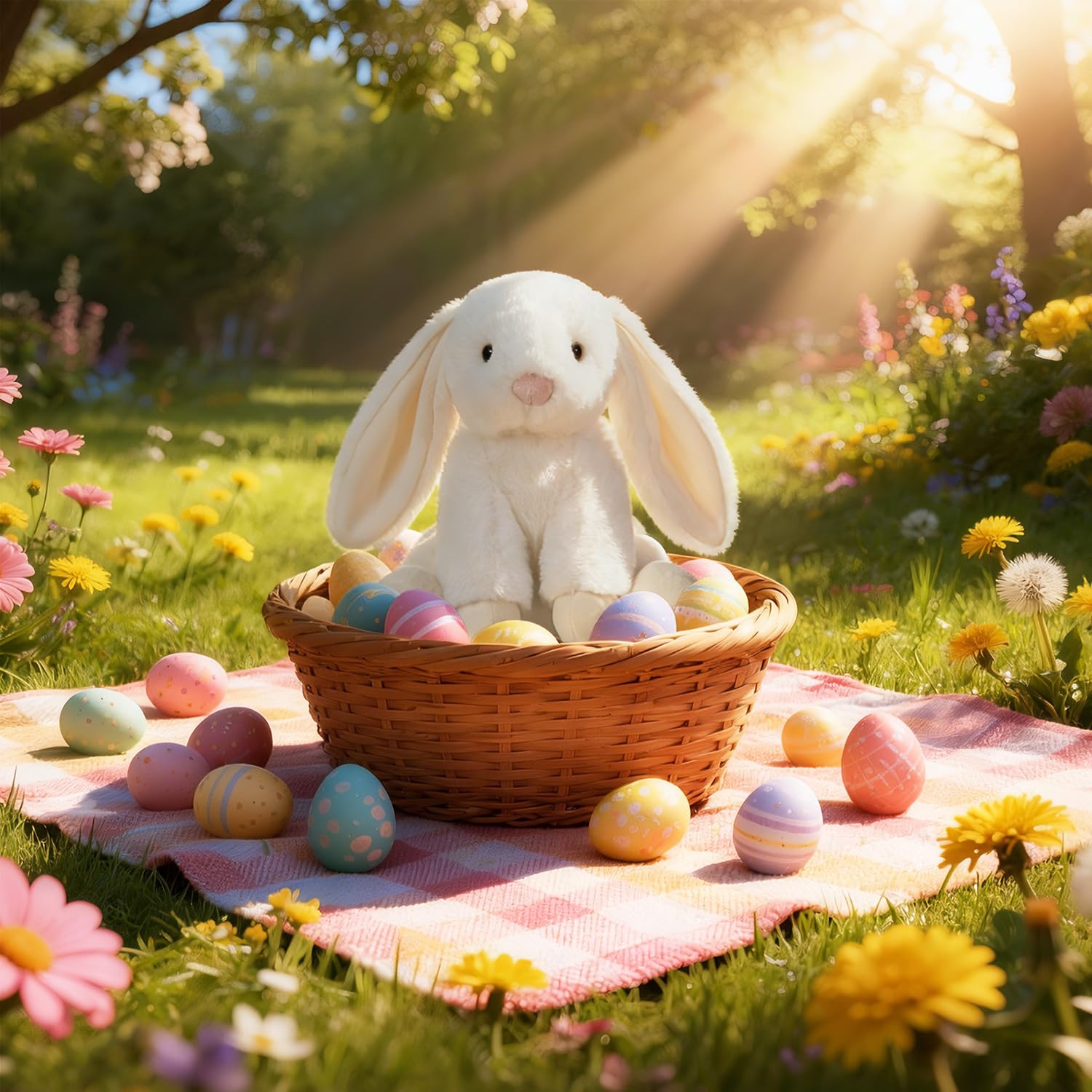 Apricot Lamb – Kuscheltier Weiß Hase 20 cm –Plüsch Spielzeug Plüschtier für Kinder und Baby–Flauschiger Stofftier zum Spielenn– Plüsch Kaninchen