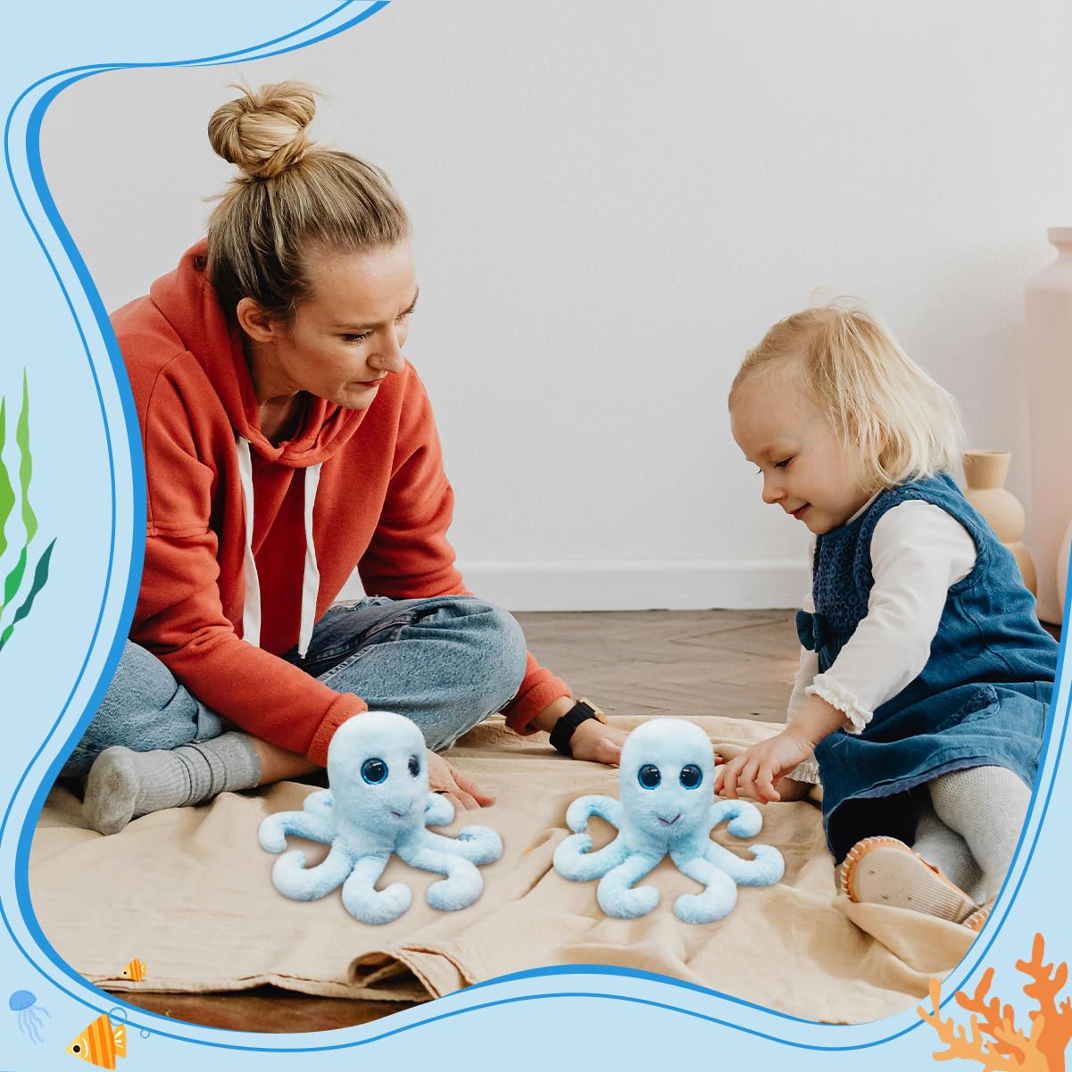 Gisqis Octopus Kuscheltier Süß 25cm Oktopus Kuscheltier Baby Krake Plüschtier Weiche Stofftier Plushies Für Kinder Geburtstage Und Besondere Anlässe