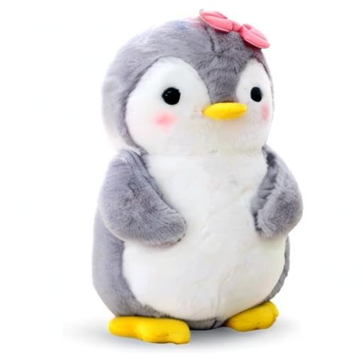 Wishstar Kuscheltier Pinguin Plüschtier für Mädchen, Stofftier Schmusetier zum Kuscheln & Spielen, Plüschtier Pinguin Geschenk, Pudgy Penguins Plush Für Mädchen(Pinguin mit Schleife,25 cm)