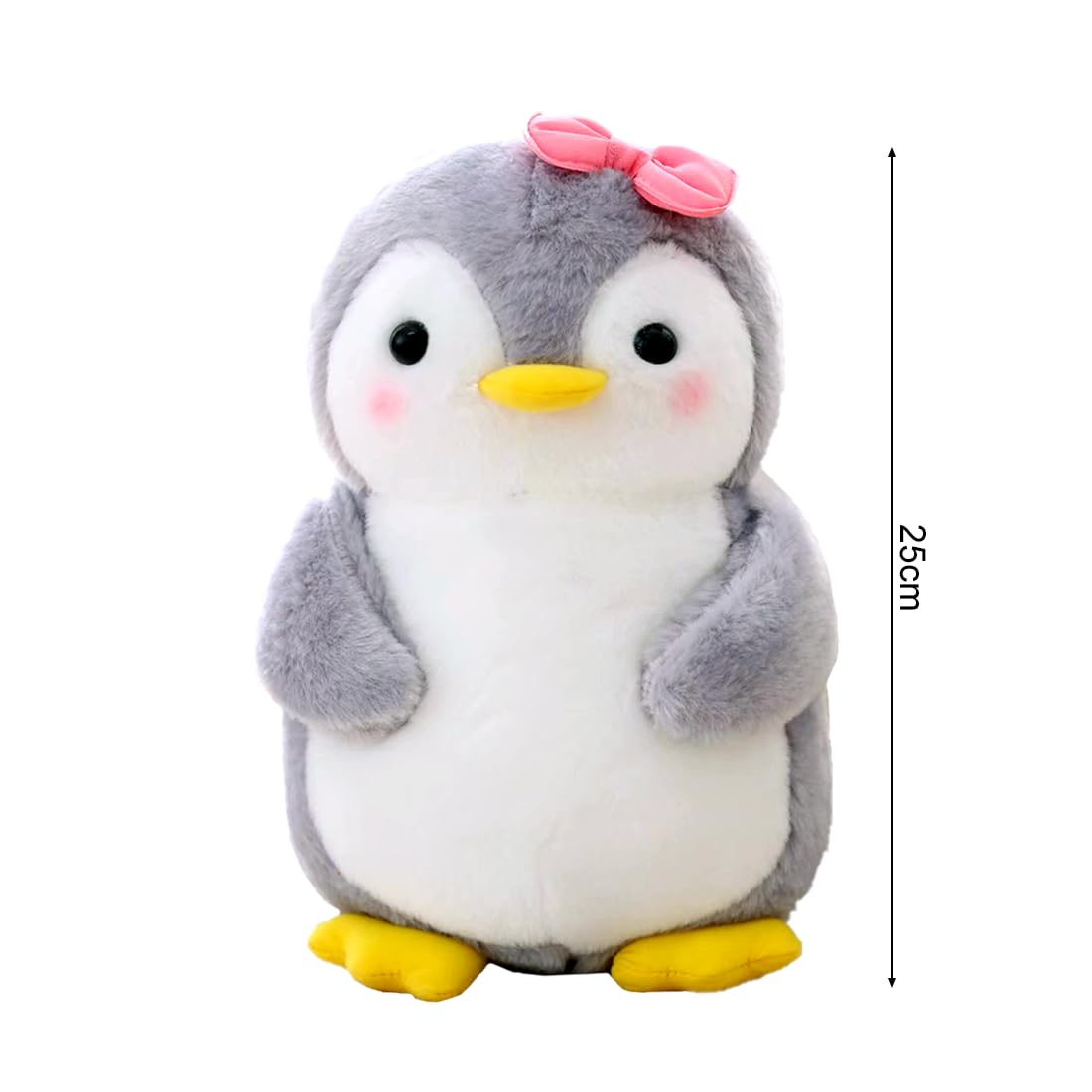Wishstar Kuscheltier Pinguin Plüschtier für Mädchen, Stofftier Schmusetier zum Kuscheln & Spielen, Plüschtier Pinguin Geschenk, Pudgy Penguins Plush Für Mädchen(Pinguin mit Schleife,25 cm)