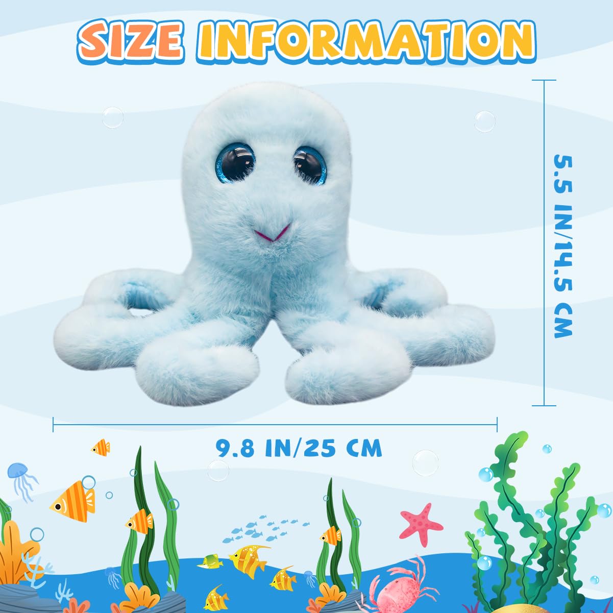 Gisqis Octopus Kuscheltier Süß 25cm Oktopus Kuscheltier Baby Krake Plüschtier Weiche Stofftier Plushies Für Kinder Geburtstage Und Besondere Anlässe