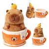 GTNCE Plüschtier Capybara Kuscheltier Groß 28 cm 2 in 1 mit Kaffeetasse Stofftier Capybara Geschenke Spielzeug Mädchen Junge Kinder Kawaii Plüschtier Wasserschwein Kuscheltier Abnehmbare Weihnachten