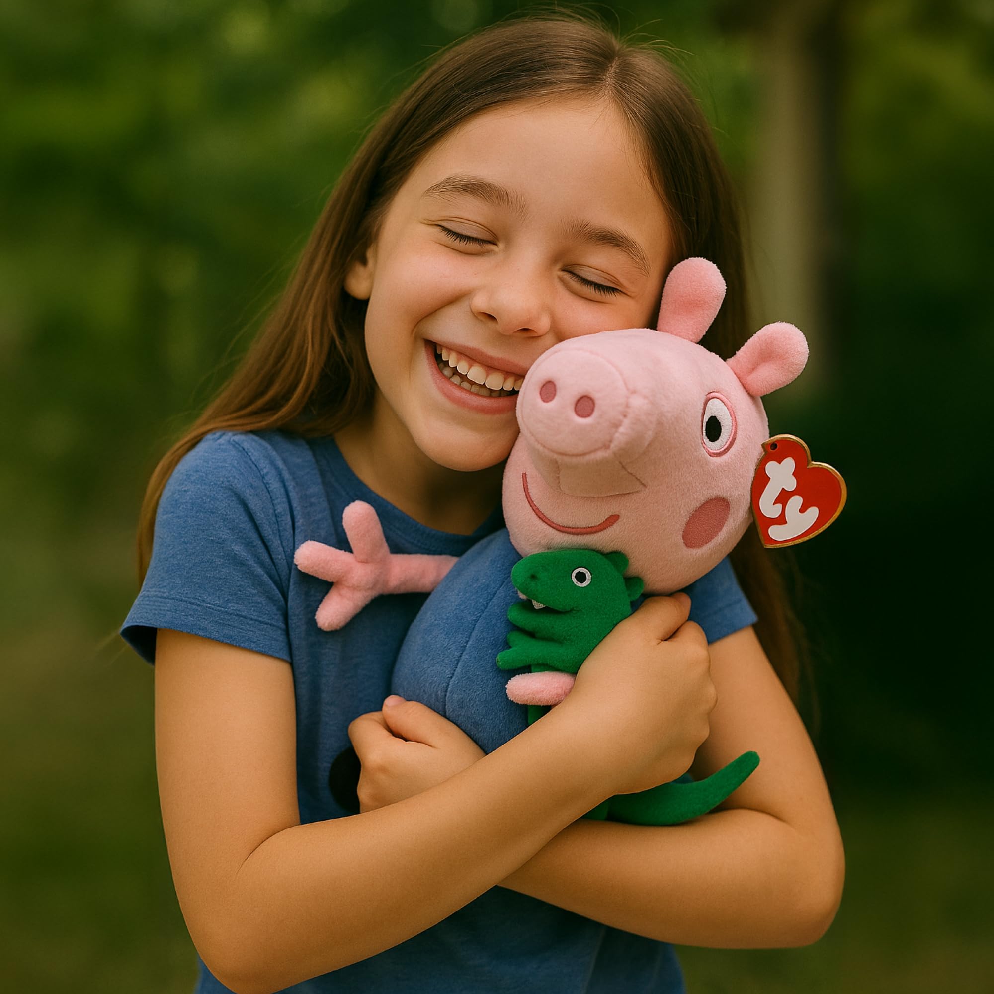 TY George Plüschtier, weicher Teddy für Kinder, sammelbares Baby-Stofftier, hochwertige, kuschelige Geschenkidee für Jungen und Mädchen, 15 cm, Rosa