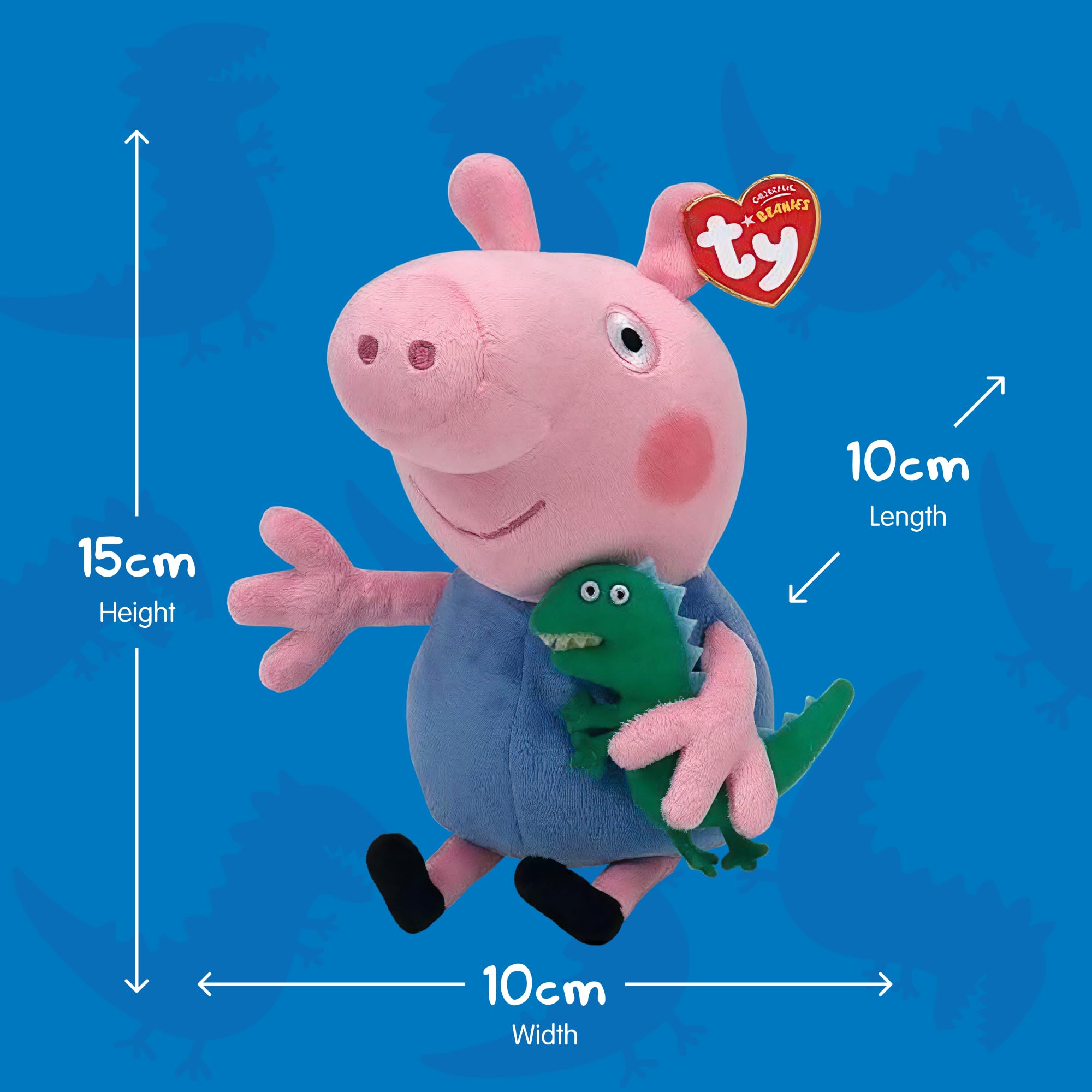 TY George Plüschtier, weicher Teddy für Kinder, sammelbares Baby-Stofftier, hochwertige, kuschelige Geschenkidee für Jungen und Mädchen, 15 cm, Rosa